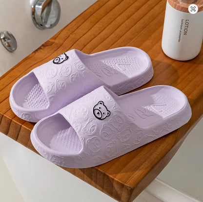 Fashion Unisex Slippers Soft Sole Cartoon Bear Print Slides New Size 10W 8.5M
