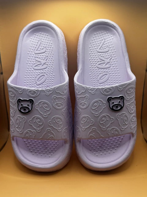 Fashion Unisex Slippers Soft Sole Cartoon Bear Print Slides New Size 10W 8.5M