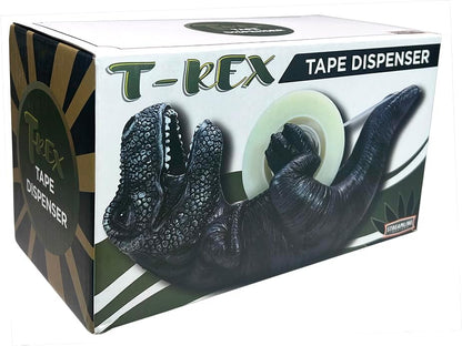 Dinosaur T-Rex Desk Tape Dispenser: New Resin Novelty Office Holder - Black