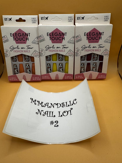 Elegant Touch London 3 Pack Nail Pack Bundle-12 Nails New Choose From Many