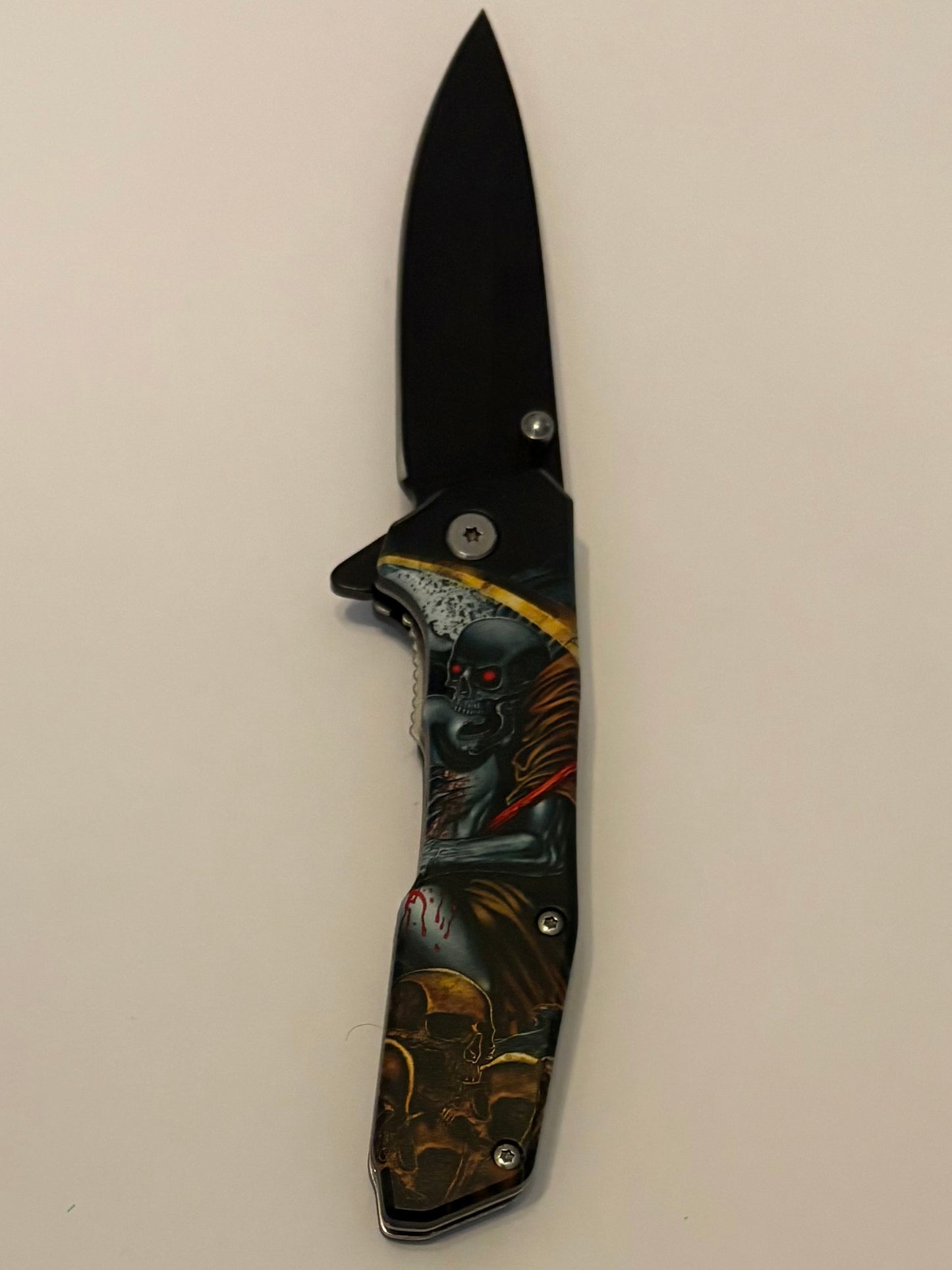 Skull Art Manual Pocket Knives- Brand New In Box Choose Theme