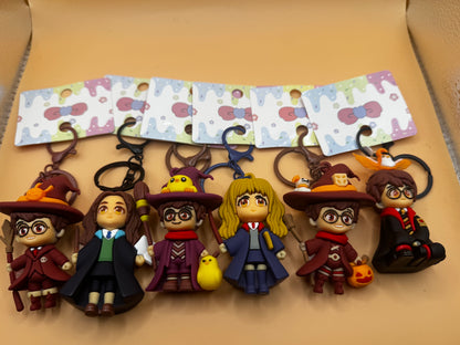 Movie Characters Keychain Bundles New (Harry Potter Keychain Bundle Set of 6 )