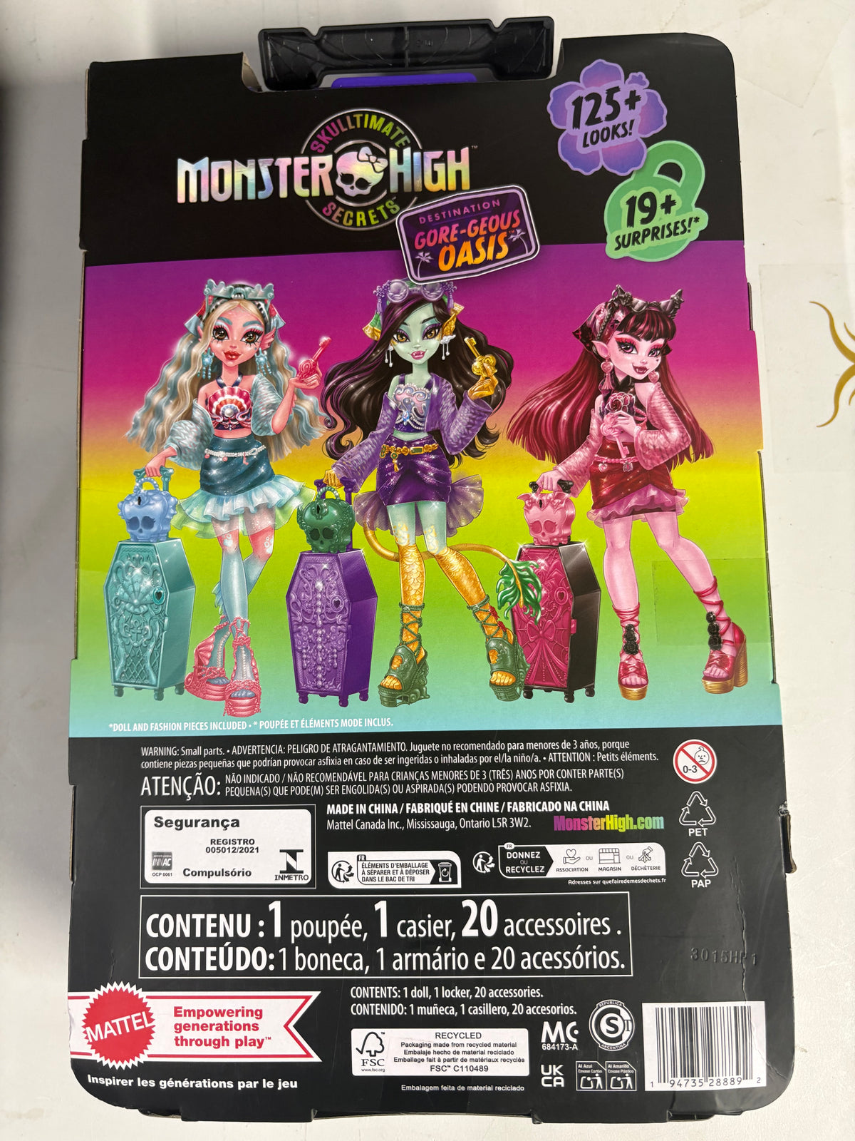 Monster High Skulltimate Secrets Jinafire Long Doll New Set with Suitcase