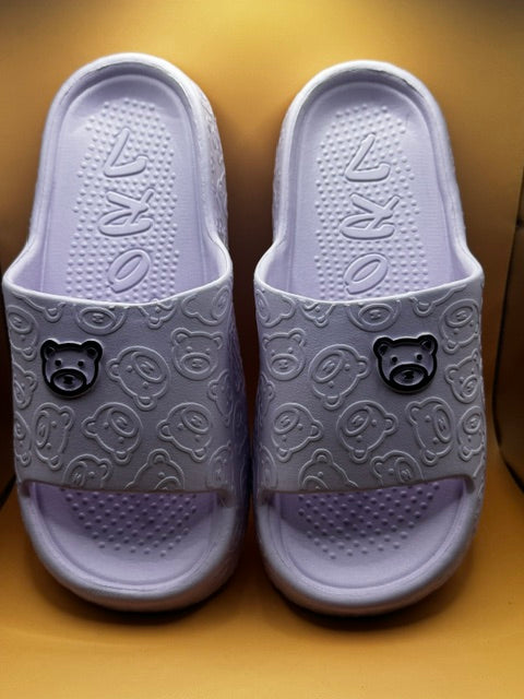 Fashion Unisex Slippers Soft Sole Cartoon Bear Print Slides New Size 10W 8.5M