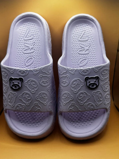 Fashion Unisex Slippers Soft Sole Cartoon Bear Print Slides New Size 10W 8.5M