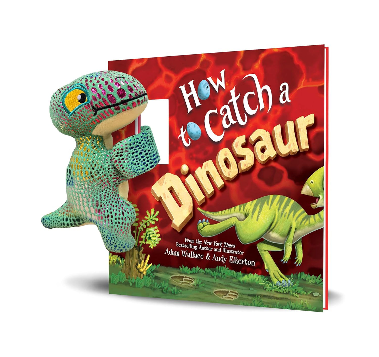 Snap & Snuggle: How to Catch a Dinosaur: Plush Silicone Slap Bracelet and Book