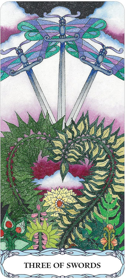 Tarot Of A Moon Garden Borderless Deck & Book Set 78 Purple Gilt-Edged Cards, New