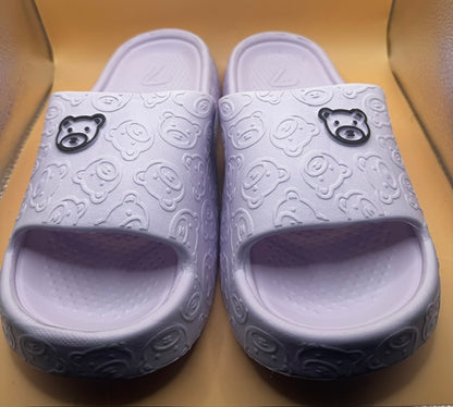 Fashion Unisex Slippers Soft Sole Cartoon Bear Print Slides New Size 10W 8.5M
