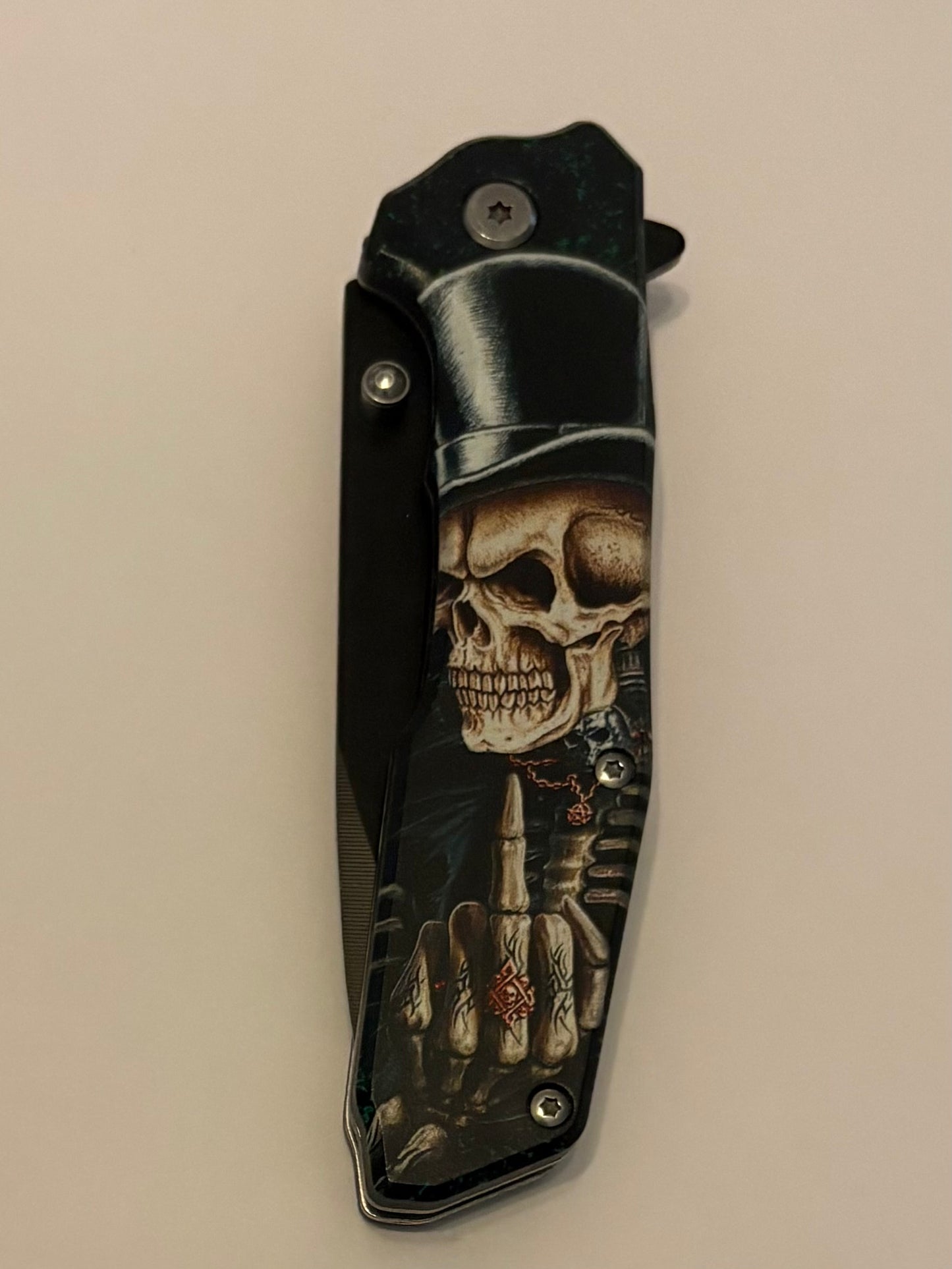 Skull Art Manual Pocket Knives- Brand New In Box Choose Theme