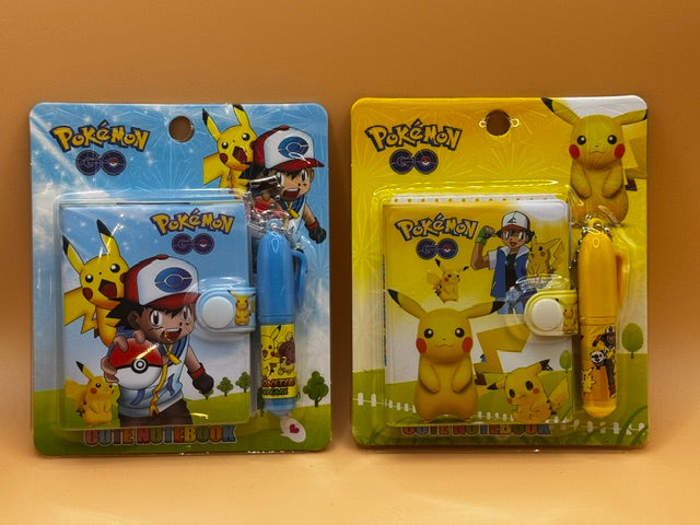 Pokemon 2 Pack Mini Notebook and Pen Set With Keychain - New