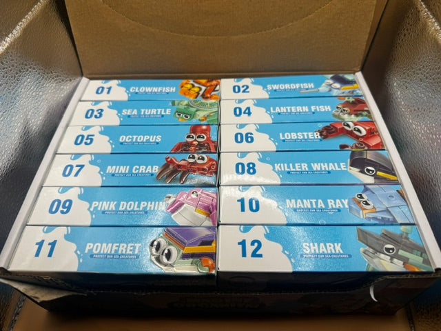 Marine Organism Building Blocks Wholesale Set 12pcs New