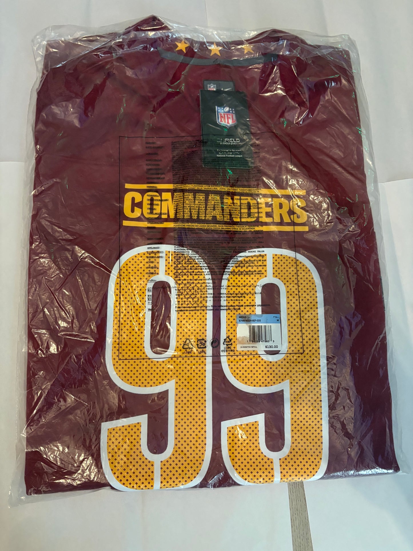 Chase Young # 99 Washington Commanders Game Jersey - Choose Color and Size New