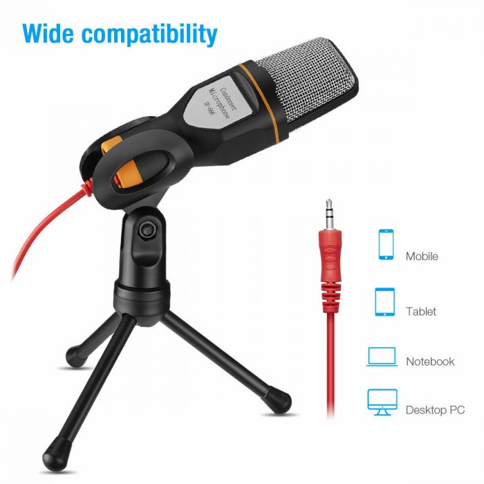 Professional Podcast Condenser Microphone with Stand and Suspension Mount