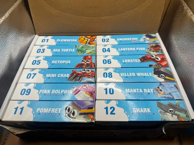 Marine Organism Building Blocks Wholesale Set 12pcs New