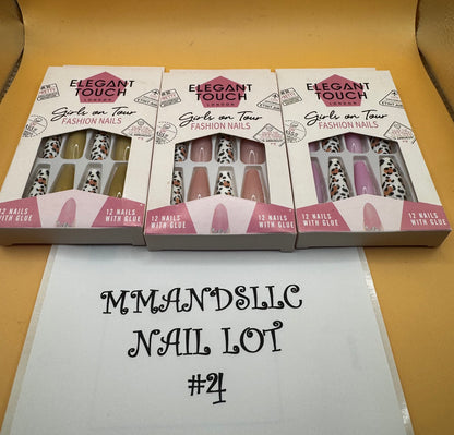 Elegant Touch London 3 Pack Nail Pack Bundle-12 Nails New Choose From Many