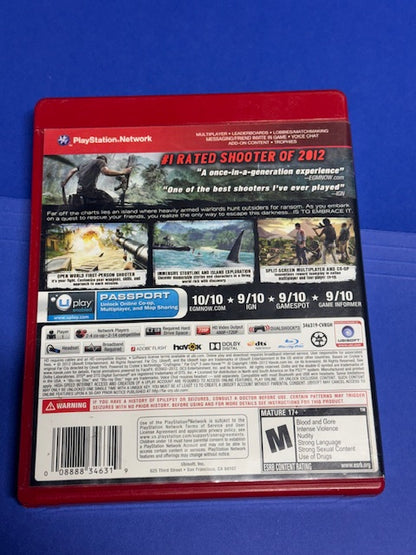 Far Cry 3 - PlayStation 3- Good Condition-As is