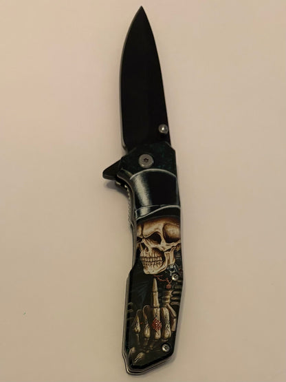 Skull Art Manual Pocket Knives- Brand New In Box Choose Theme