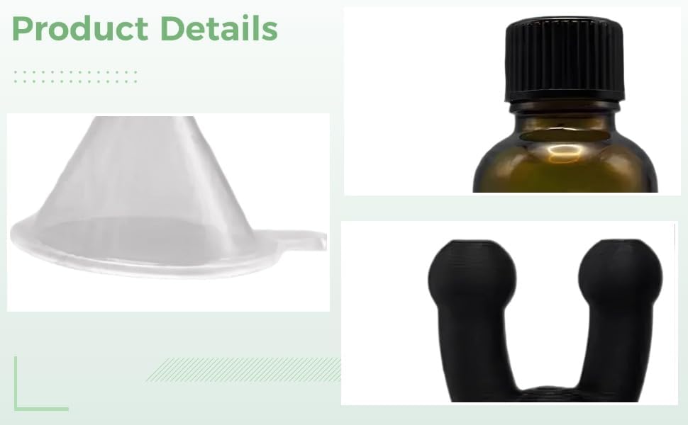 Amber Glass Essential Oil Inhaler, 1.01 oz / 30 mL Refillable Scent Bottle NEW