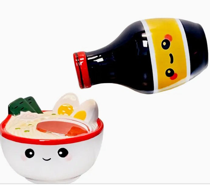 Ramen Noodle Salt & Pepper Set Ceramic New