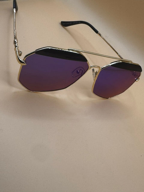 Geometric Flat Lens Aviator Metal Frame Fashion Sunglasses New-Choose Color