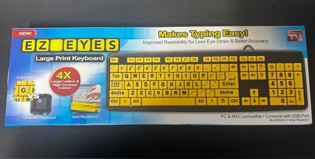 Allstar Marketing Group EZ Eyes Large Print 4X USB Keyboard New