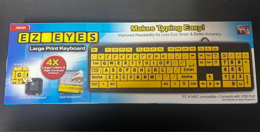Allstar Marketing Group EZ Eyes Large Print 4X USB Keyboard New