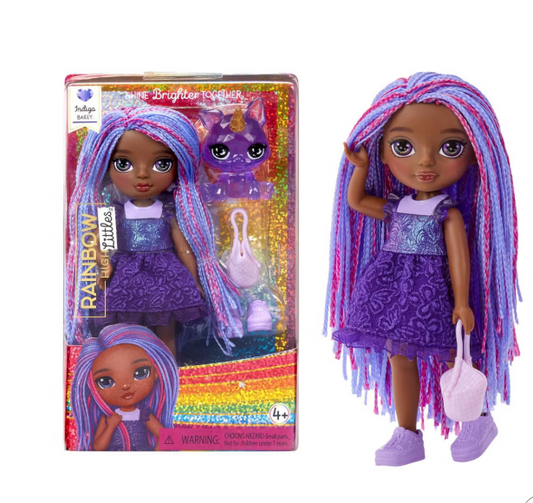 Rainbow High 6" Littles Doll Indigo Bailey: Articulated Figure with Accessories
