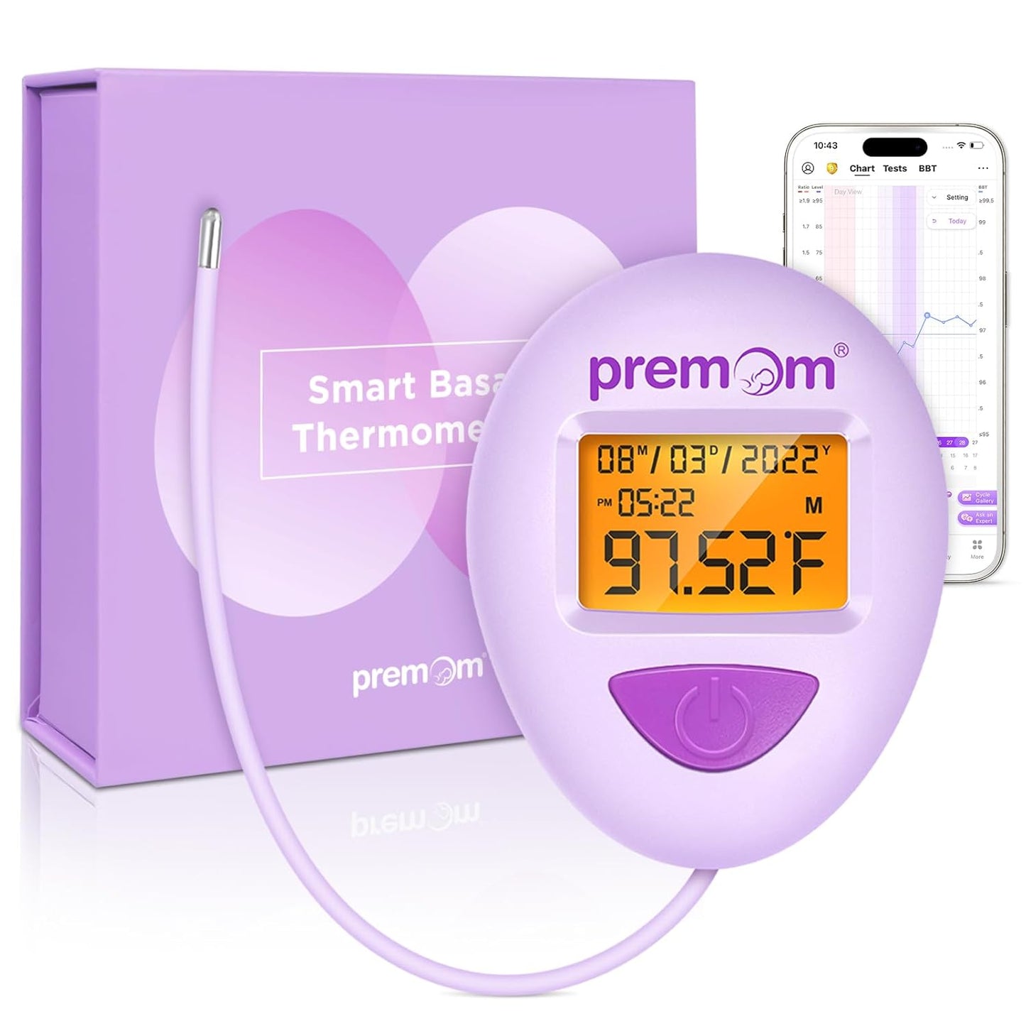 Premom Smart Basal Body Thermometer for Ovulation: Digital Ovulation Tracker
