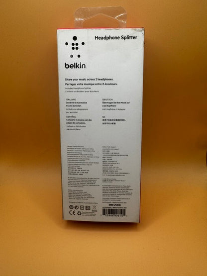 Belkin 2-Jack 3.5mm Stereo Audio Headphone Splitter New