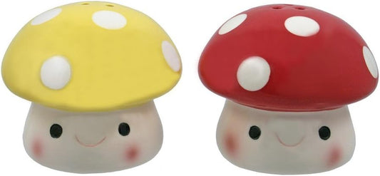 Imagined Mushroom Salt & Pepper Shakers Set Ceramic New