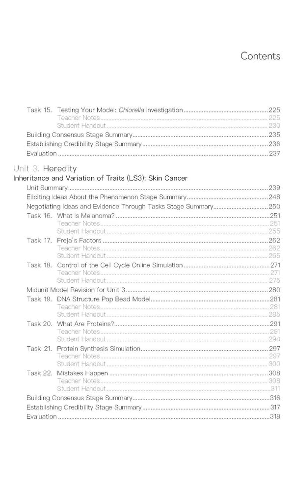 Model-Based Inquiry in Biology:3 Dimensional Instructional Units for Grades 9-12