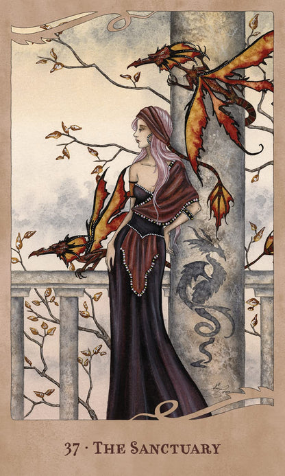 For The Love of Dragons Oracle Deck :44 Pink Gilt-Edged Cards New