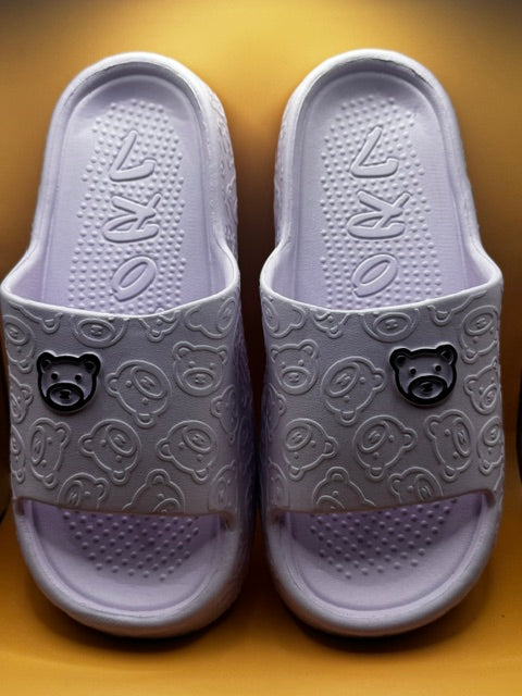 Fashion Unisex Slippers Soft Sole Cartoon Bear Print Slides New Size 10W 8.5M