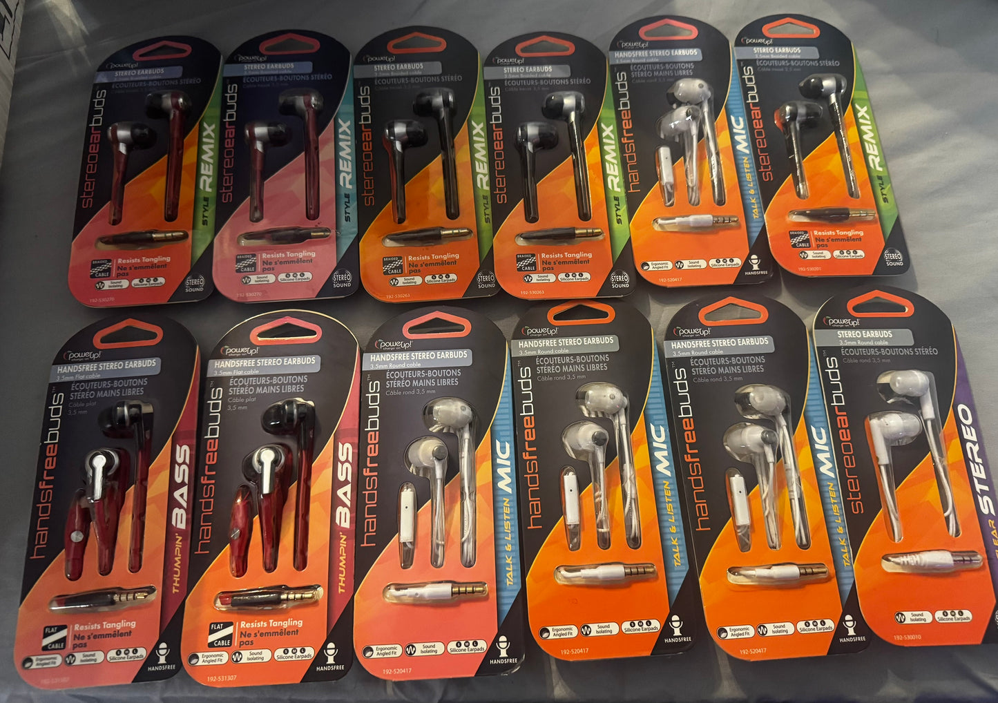 12 Pack Wholesale Lot 3.5MM Stereo Headphones, Bass, Mic, Remix, Handsfree New