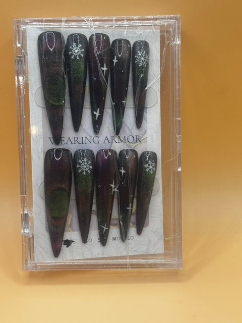 10 pcs Super Long Hand-Made Gradient False Nails-Choose From Many Colors New