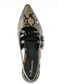 No Boundaries Women's Faux Leather Strappy Moto Flats-Snake