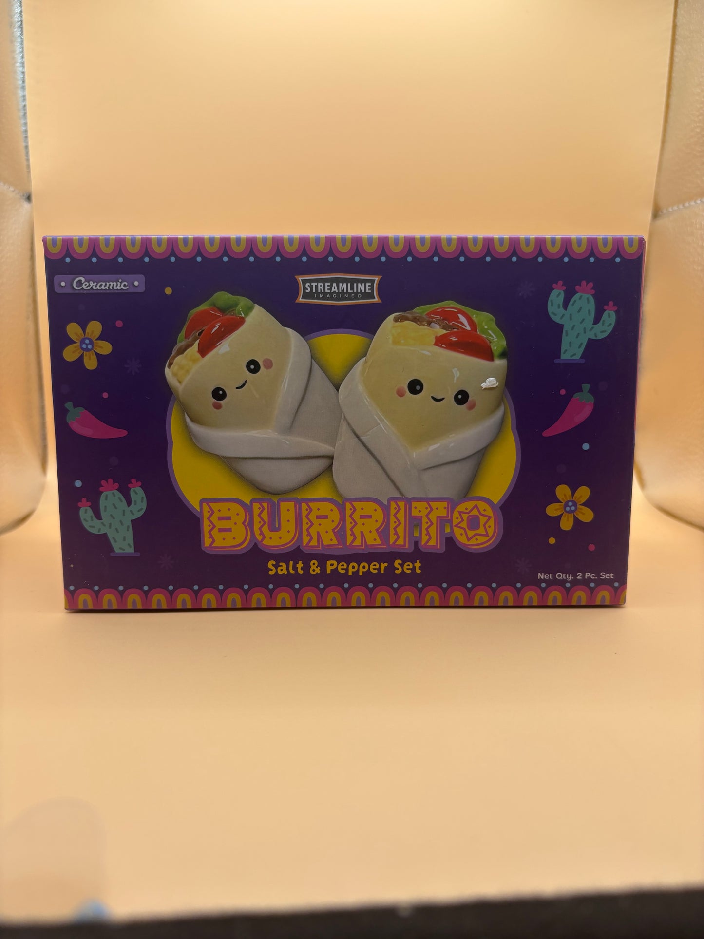 Imagined Burrito Shaped Salt and Pepper Shaker Set! - New
